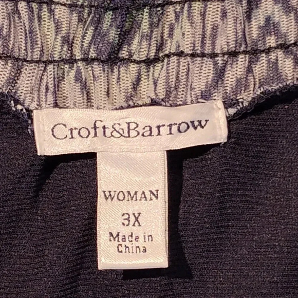 Croft & Barrow Blue & Green Blouse Short Ruffle Sleeve Peplum Size 3X - Picture 6 of 11